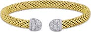 Julianna B. Cubic Zirconia Open Bangle Two-Tone Silver
