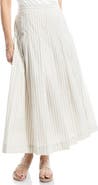 MAX STUDIO Stripe Pleated A-Line Skirt