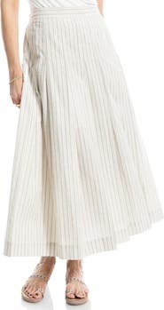 MAX STUDIO Stripe Pleated A-Line Skirt