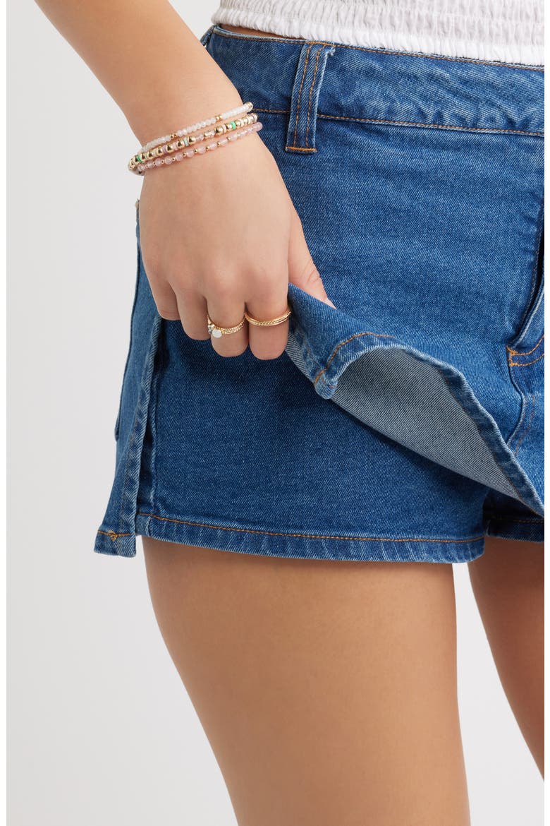 Side Slit Denim Skort, Alternate, color, MEDIUM WASH