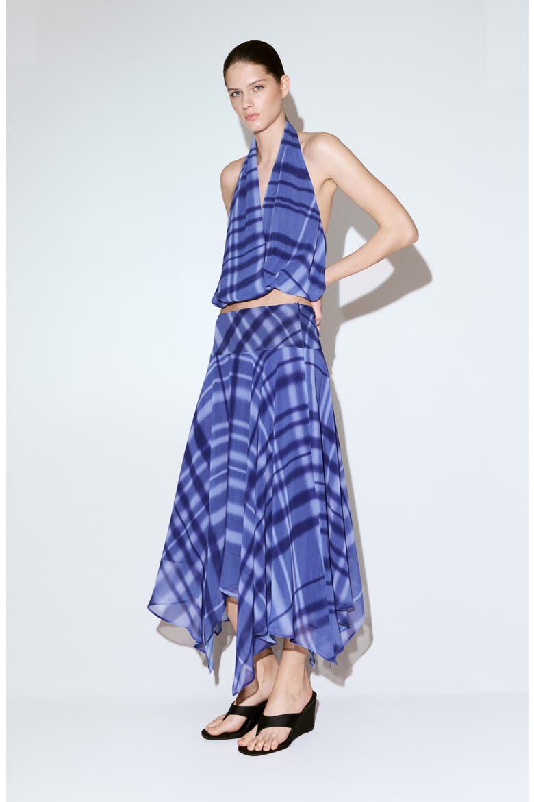 Maxi Flared Skirt, Alternate, color, BLUE