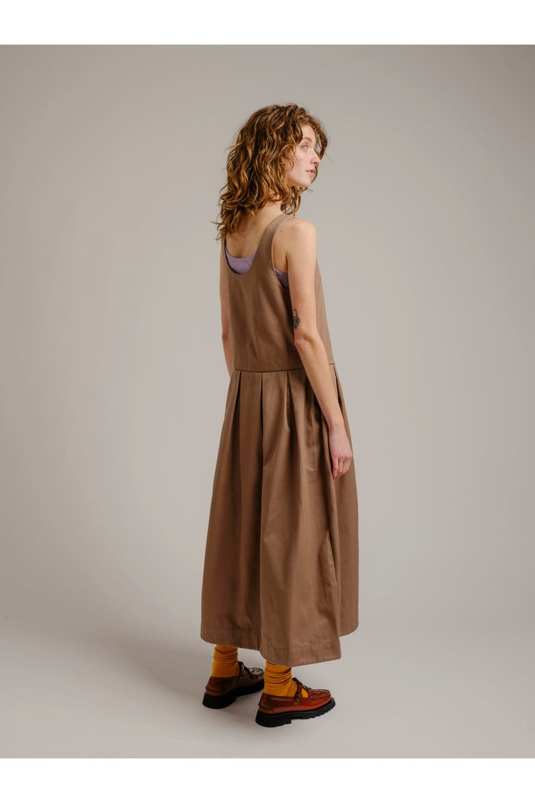 Edie Pleated Maxi Dress, Alternate, color, Chestnut Twill