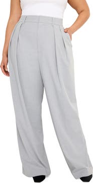 Good American Good '90s Suiting Pleated Wide Leg Pants