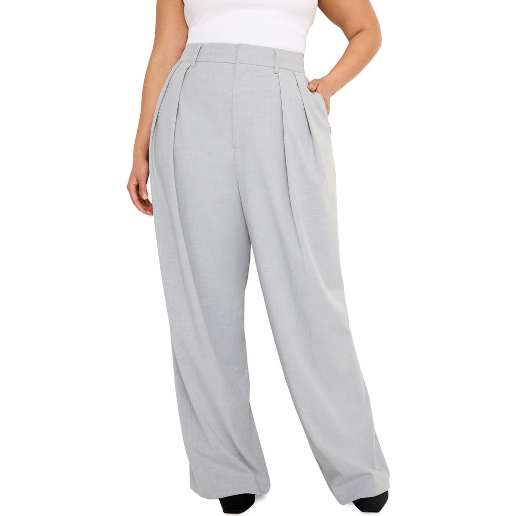 GOOD AMERICAN GOOD AMERICAN GOOD '90S SUITING PLEATED WIDE LEG PANTS