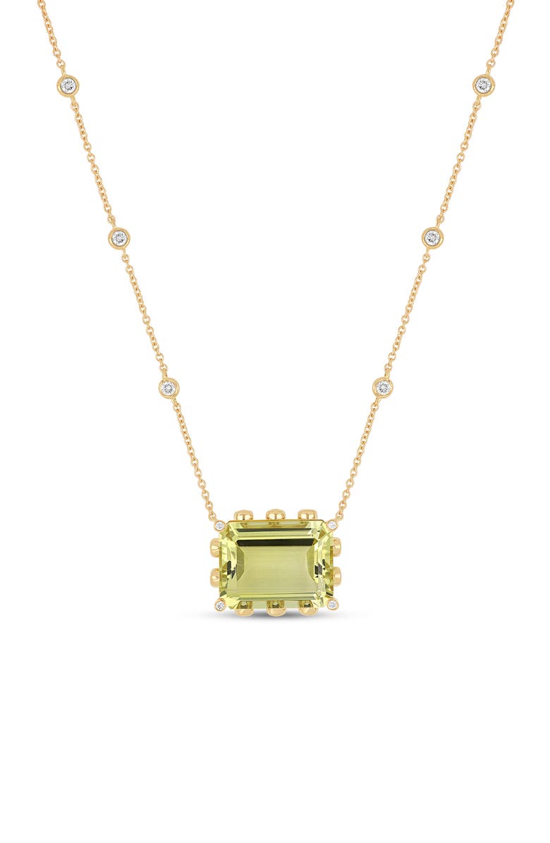 Bony Levy 18K Gold Iris Lemon Quartz & Diamond Pendant Necklace, Main, color, 18K Yellow Gold