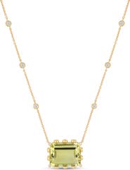 Bony Levy 18K Gold Iris Lemon Quartz & Diamond Pendant Necklace