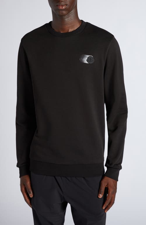 Moncler Logo Patch Cotton Sweatshirt In Black