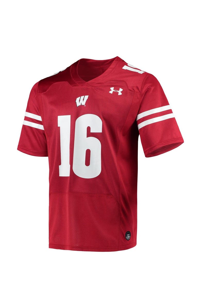 Under Armour Men's Under Armour Russell Wilson Red Wisconsin Badgers Replica Alumni Jersey, Alternate, color, 
