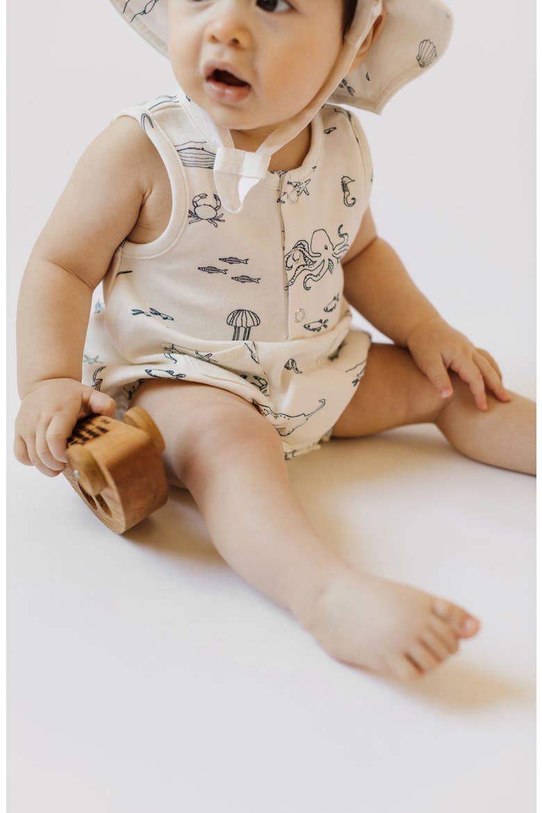 Sleeveless Organic Cotton Bodysuit, Alternate, color, LIFE AQUATIC