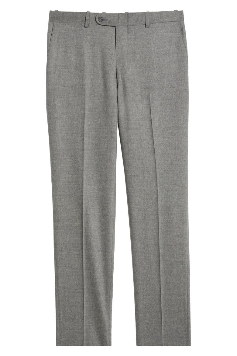 Harker Flat Front Stretch Wool & Cashmere Dress Pants, Alternate, color, GREY