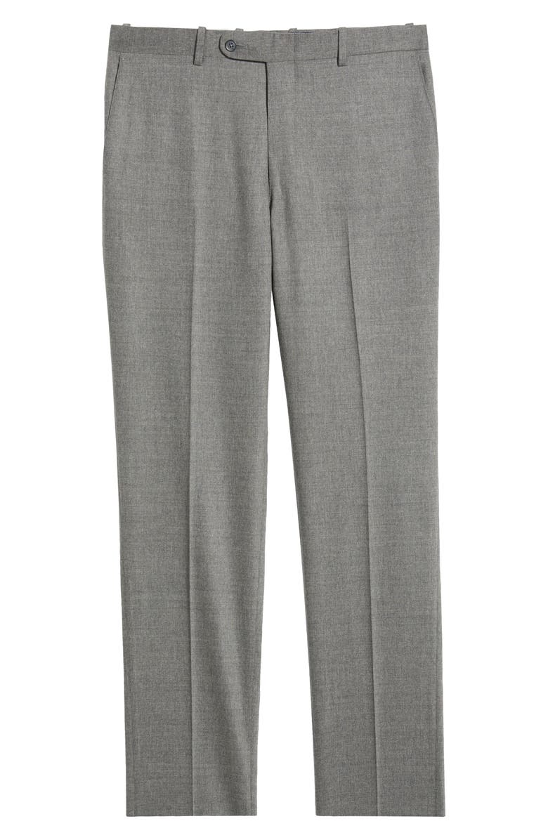 Peter Millar Harker Flat Front Stretch Wool & Cashmere Dress Pants, Alternate, color, Grey