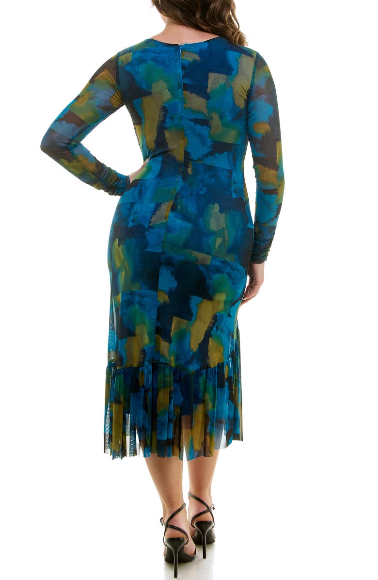 Taylor Dresses Ruched Long Sleeve Midi Dress, Alternate, color,