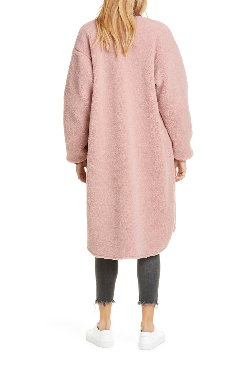 Longline Bomber Coat, Alternate, color, DUSTY ROSE