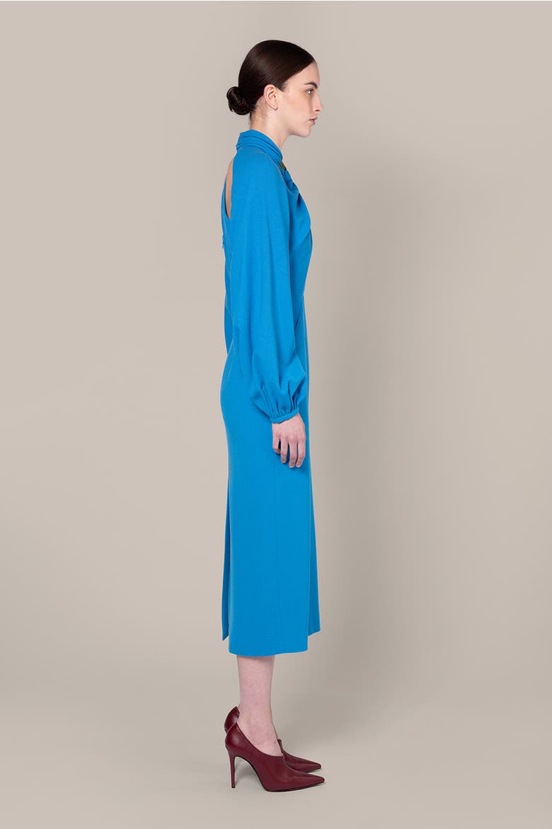 Rima Long Sleeve Fitted Midi Dress, Alternate, color, 53turquiose
