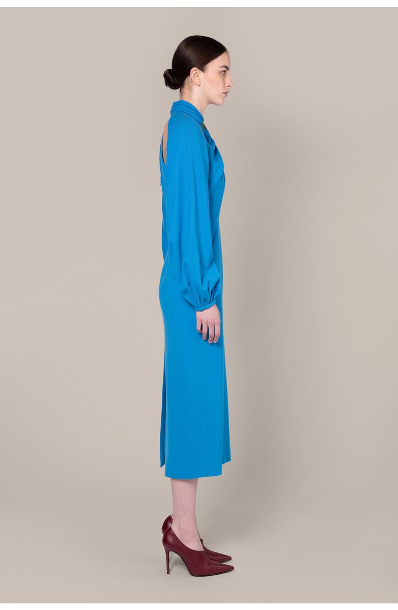 Roksanda Rima Long Sleeve Fitted Midi Dress, Alternate, color, 53Turquiose