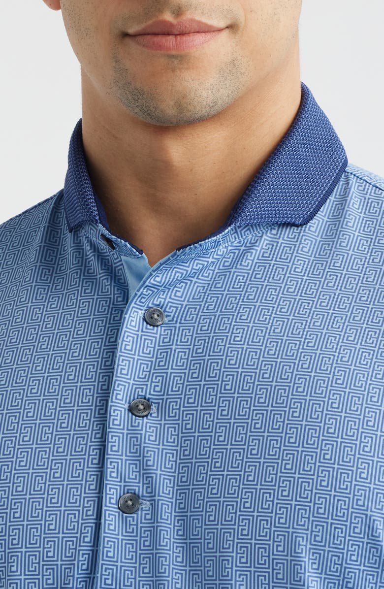 Greyson Pathfinder Logo Print Performance Golf Polo, Alternate, color, Wolf Blue
