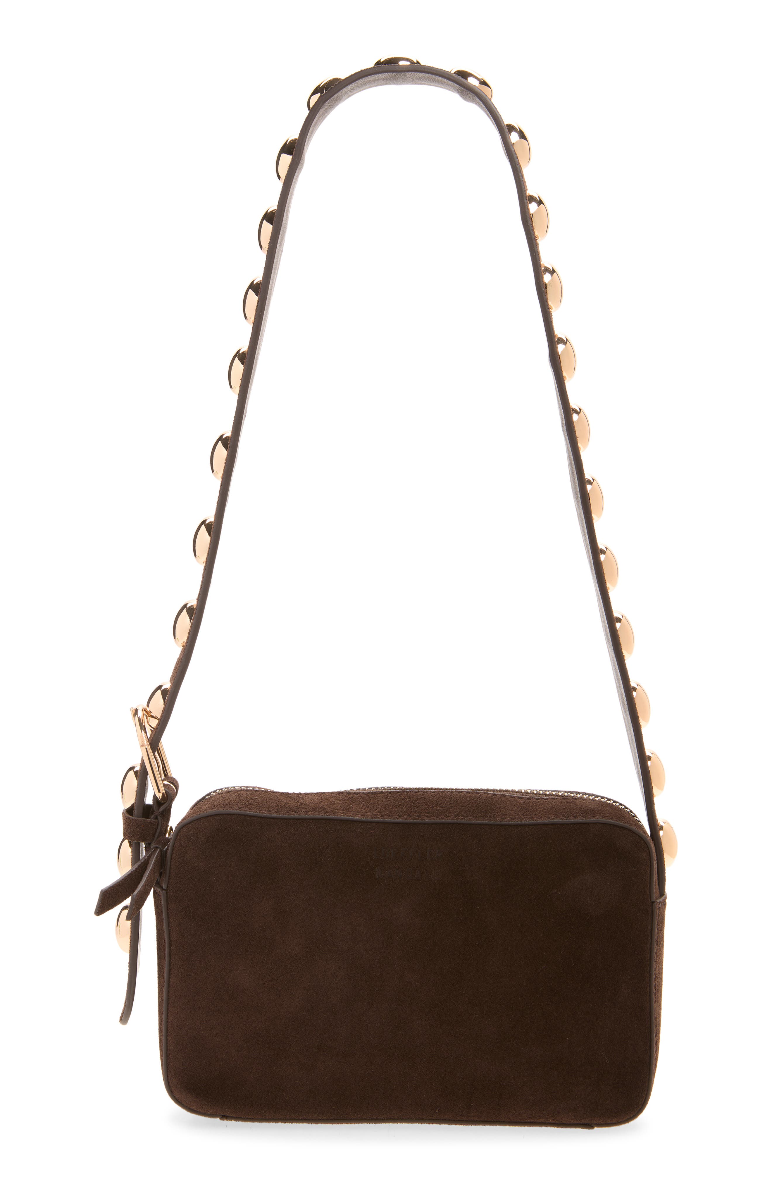 Tally Studded Suede Shoulder Bag, Main, color, TMORO