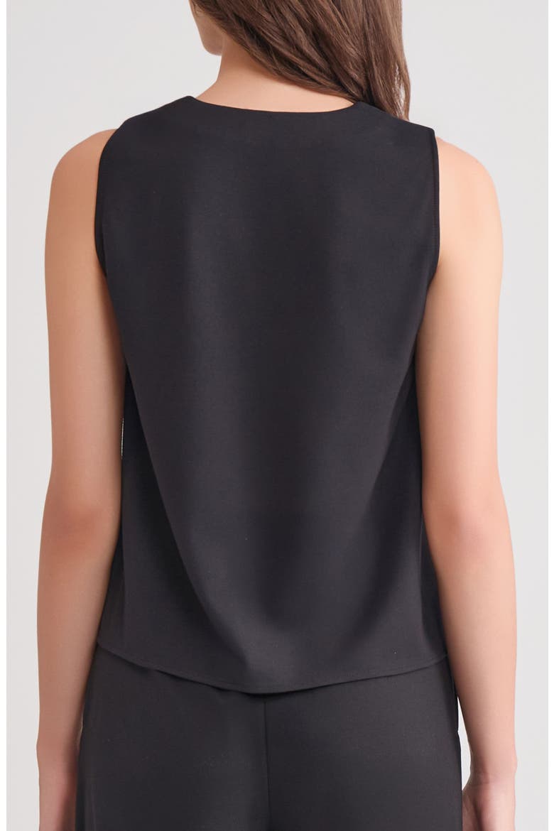 Pima Cotton V-Neck Tank, Alternate, color, BLACK