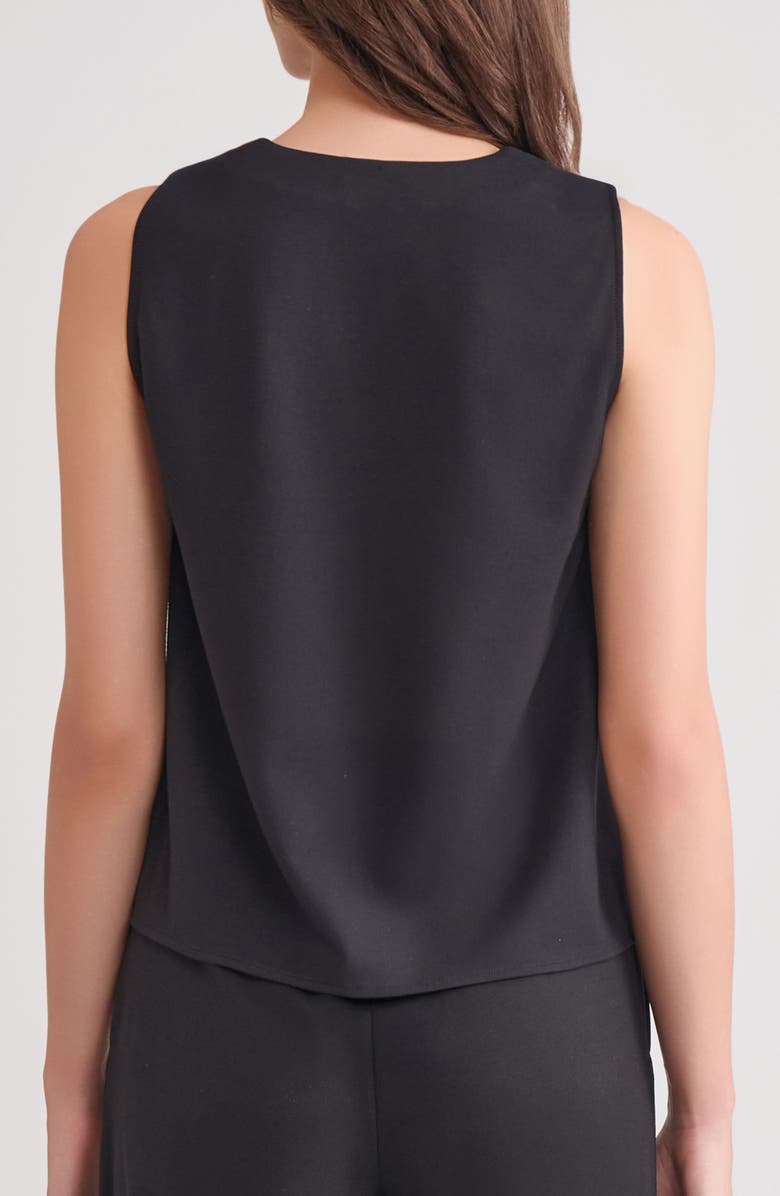 Misook Pima Cotton V-Neck Tank, Alternate, color, Black