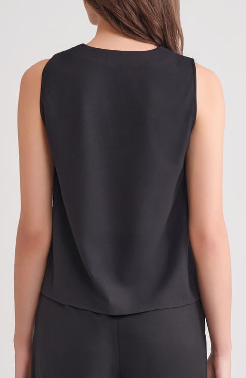 Misook Pima Cotton V-neck Tank In Black
