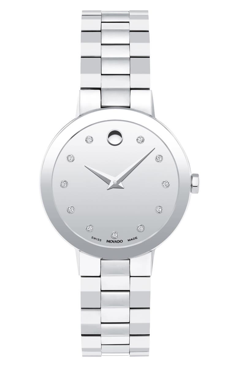 Movado Bracelet Watch, Main, color, Silver Dial