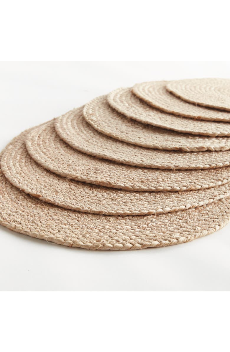 Napa Home & Garden Jute Coil Oval Placemats, Set of 8 - Natural, Alternate, color, Brown