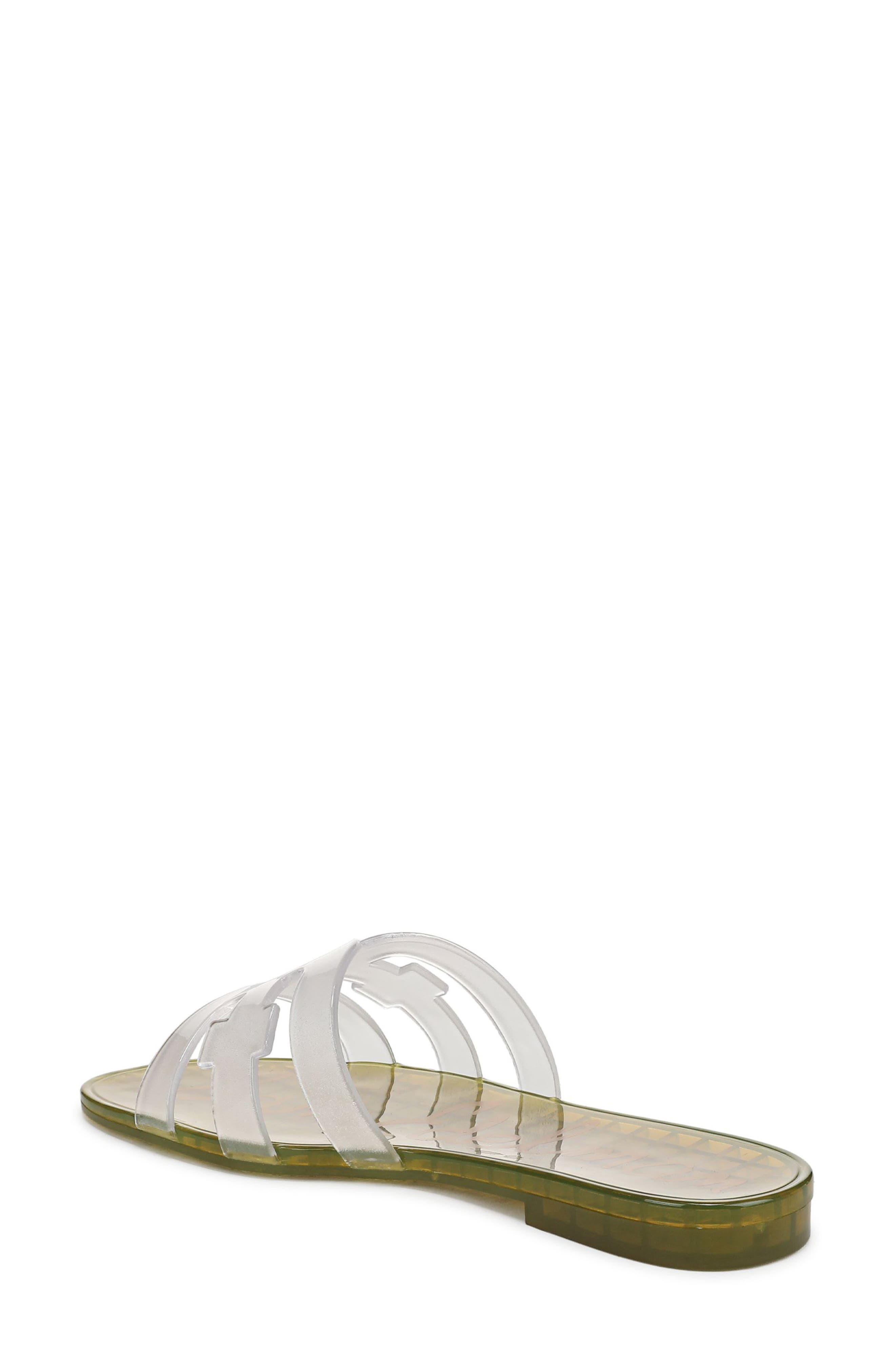 Bay Jelly Slide Sandal, Alternate, color, CLEAR/ GREEN LIMON