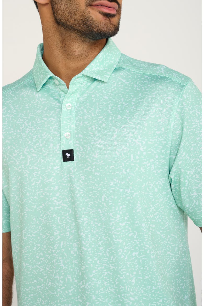 Abyss Spatter Print Piqué Knit Performance Golf Polo, Alternate, color, ABYSS - MINT