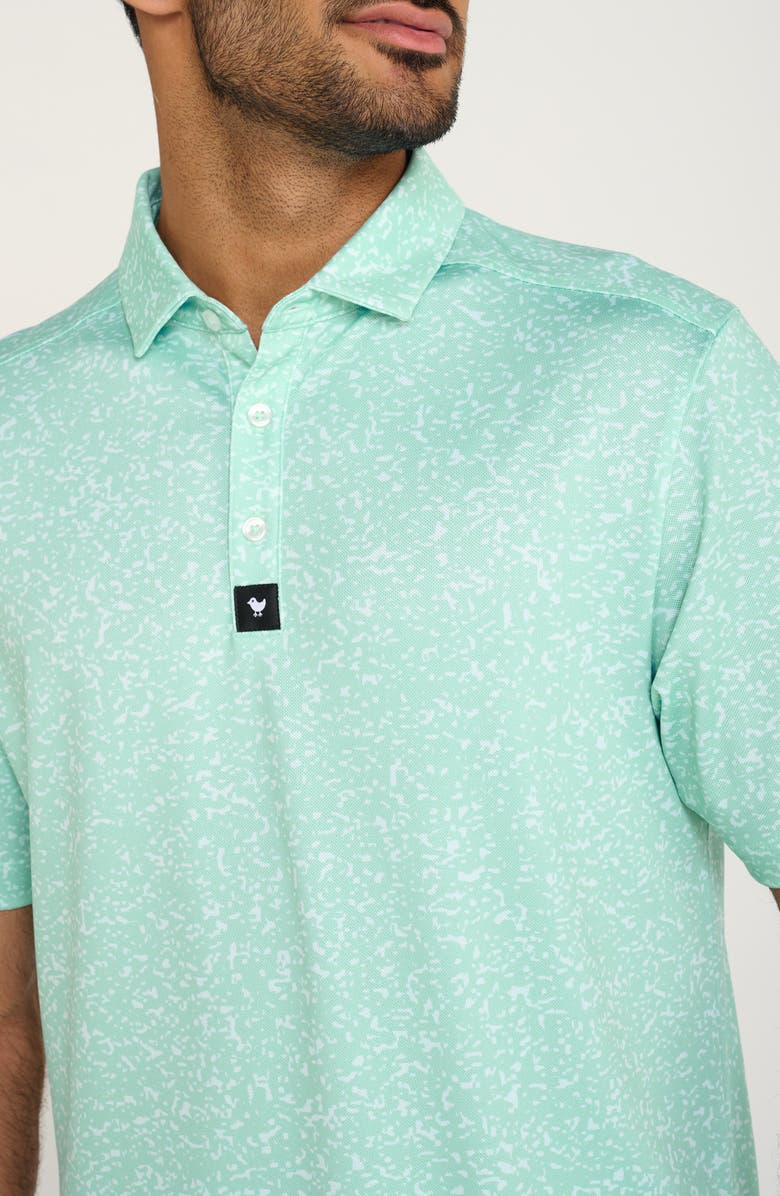 Bad Birdie Abyss Spatter Print Piqué Knit Performance Golf Polo, Alternate, color, 