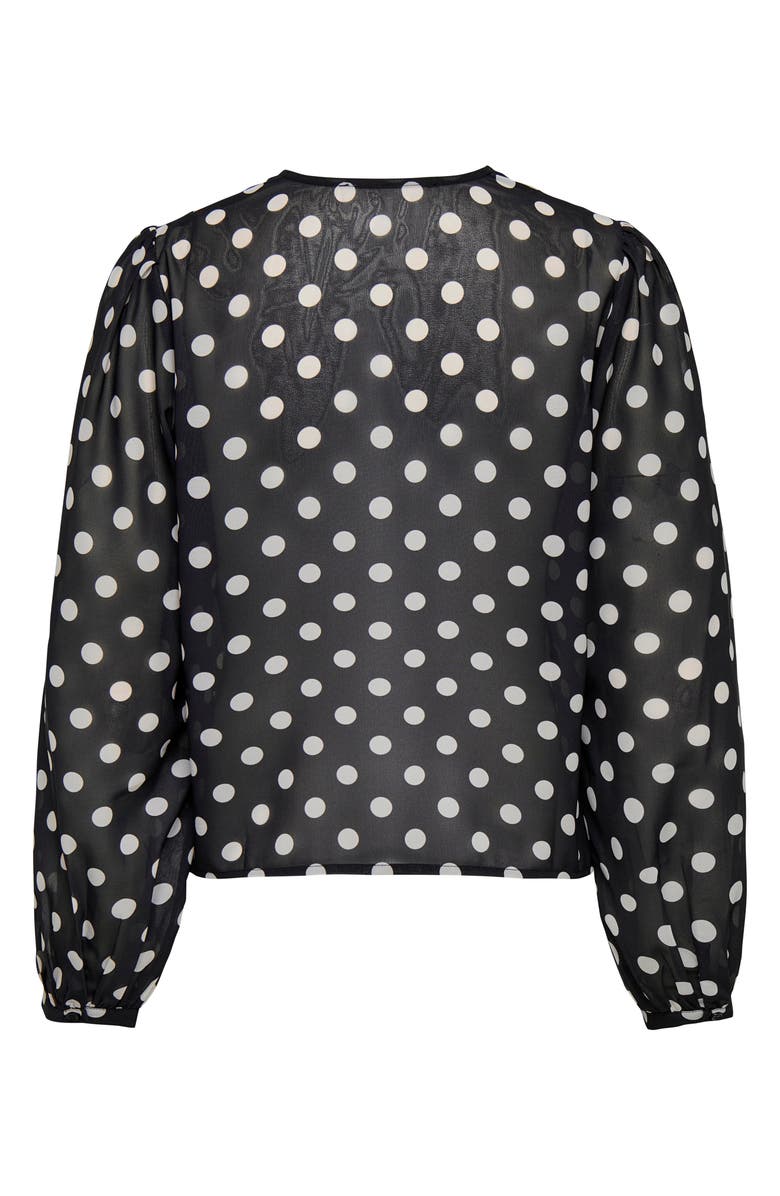 Only Fedja Polka Dot Long Sleeve Woven Top, Alternate, color, Black/ White Dots