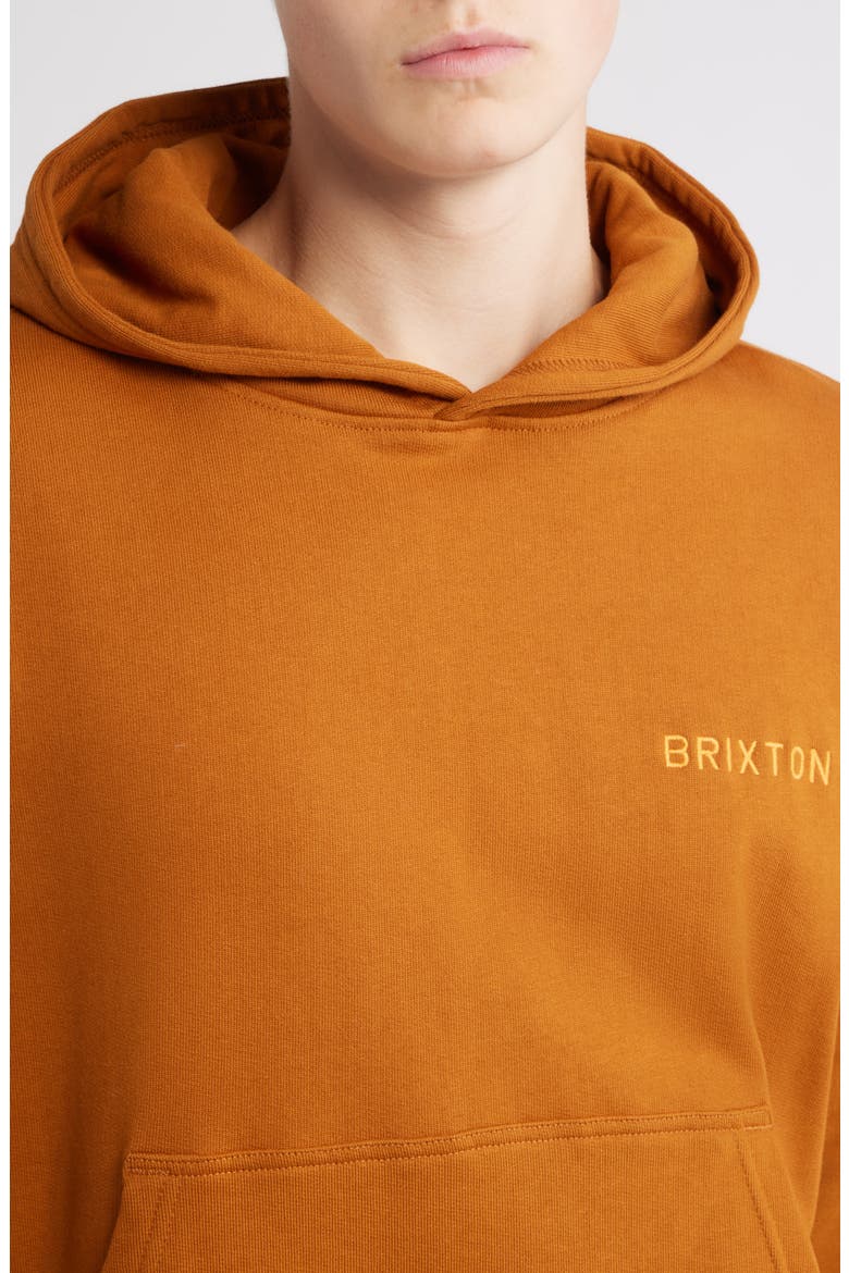 Oversize Embroidered Logo Heavyweight Hoodie, Alternate, color, RUSTIC CARAMEL