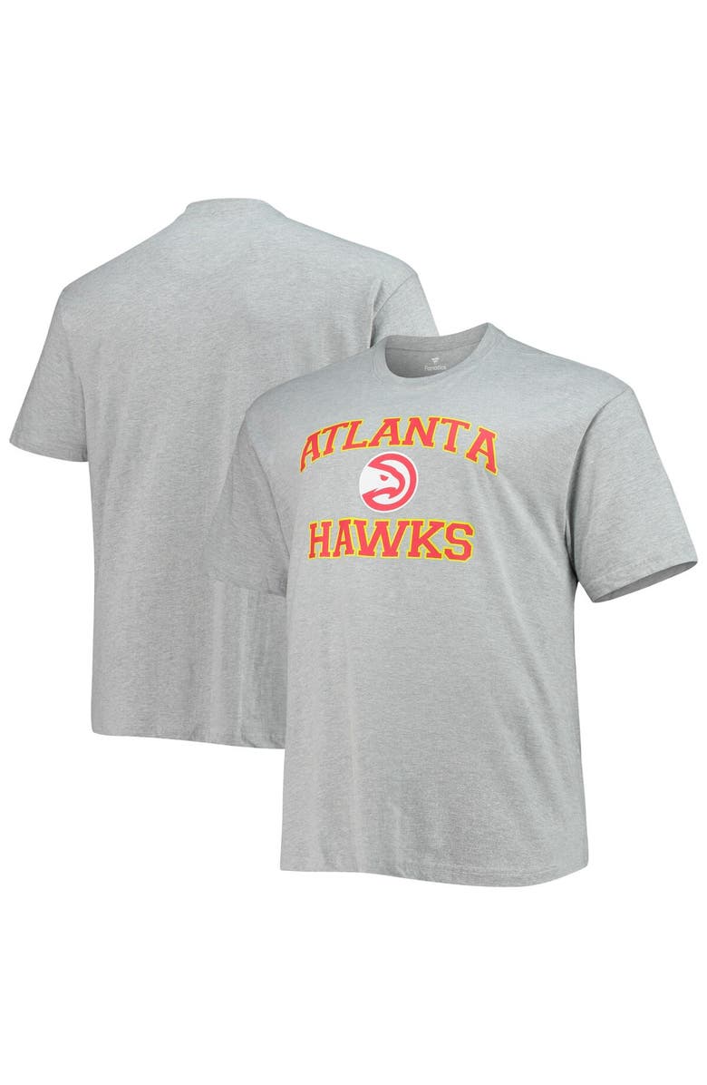 PROFILE Men's Heathered Gray Atlanta Hawks Big & Tall Heart & Soul T-Shirt, Main, color, Heather Gray