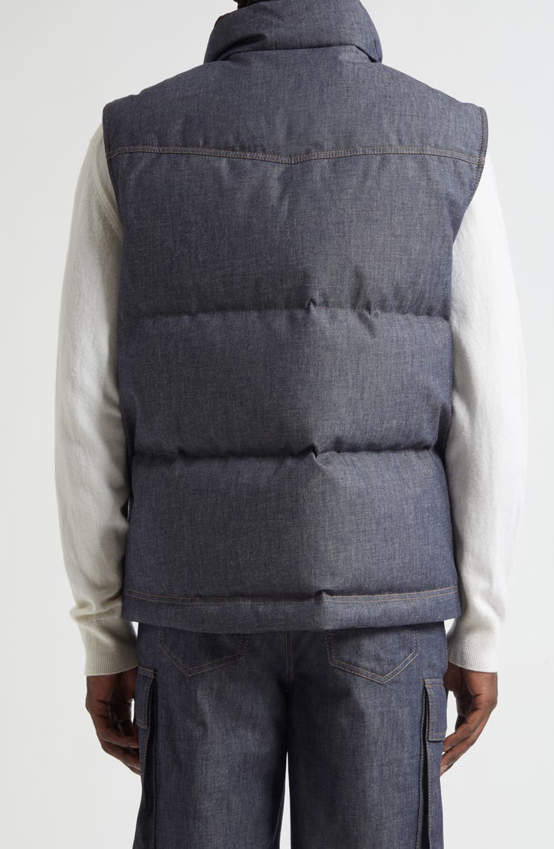 Moncler Krachan Denim Puffer Vest, Alternate, color, Blue