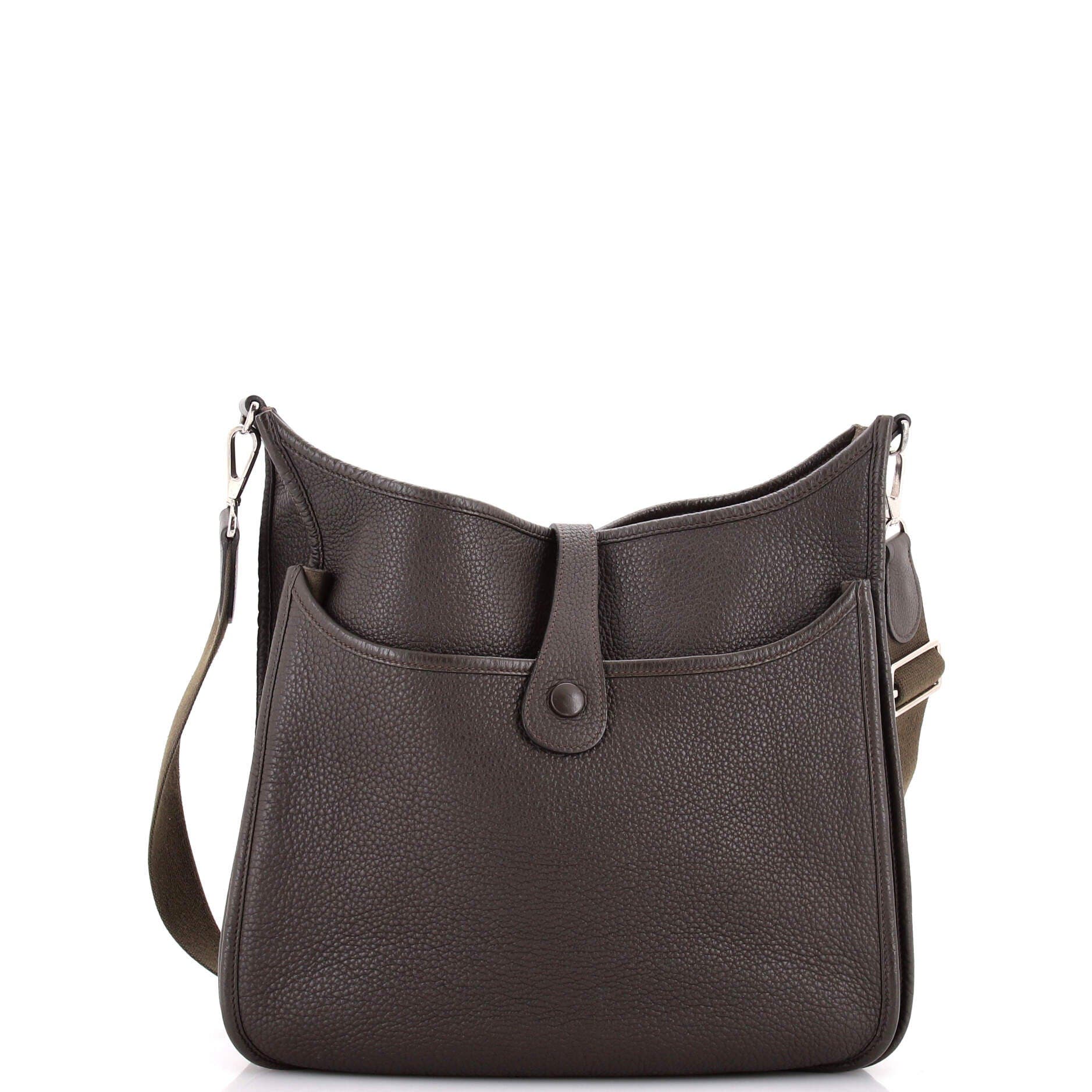 Pre-Owned Hermes Evelyne Bag Gen III Clemence GM, Alternate, color, Ebene