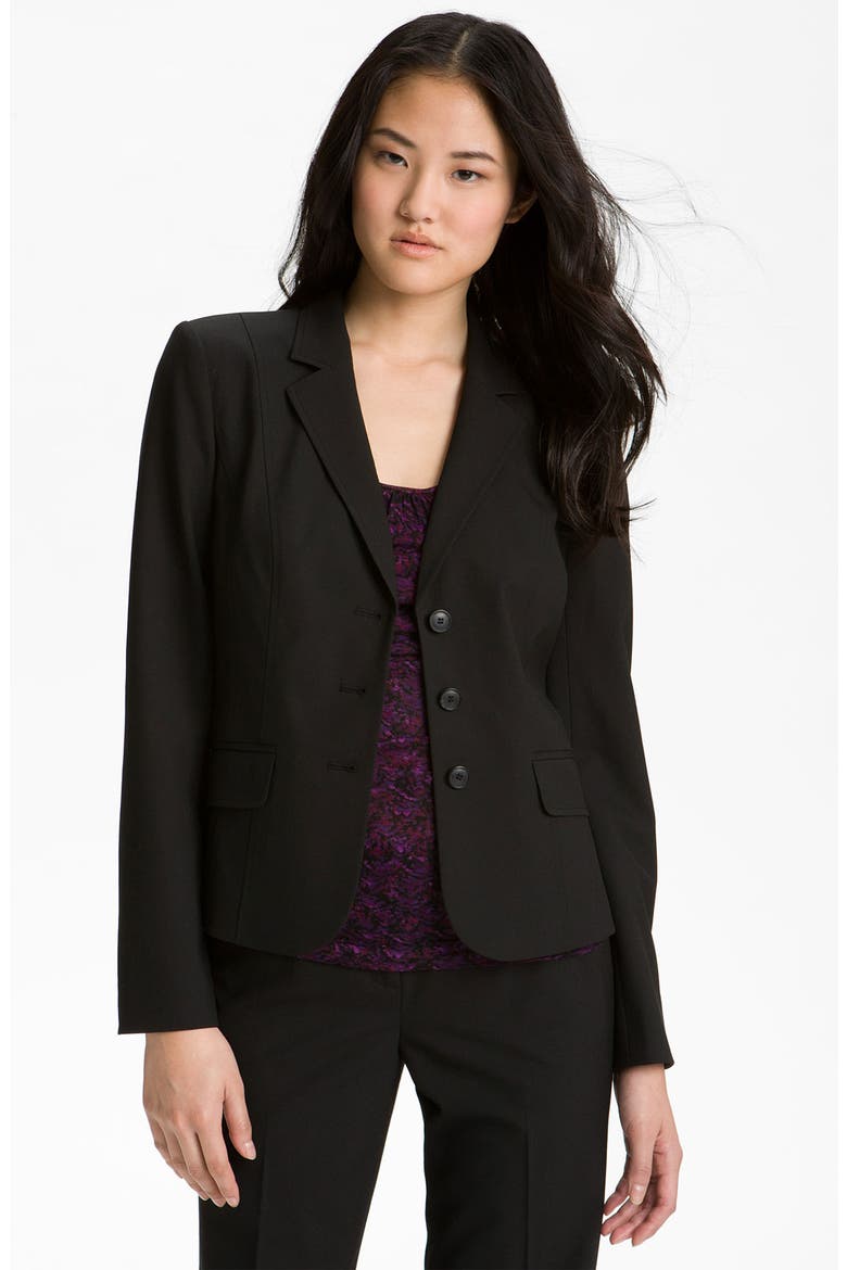 Three Button Jacket, Main, color, BLACK