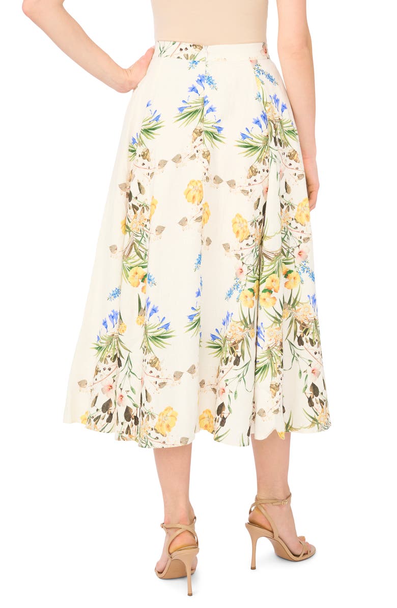 Ted Baker Linen Blend A-Line Midi Skirt, Alternate, color, Ultra White