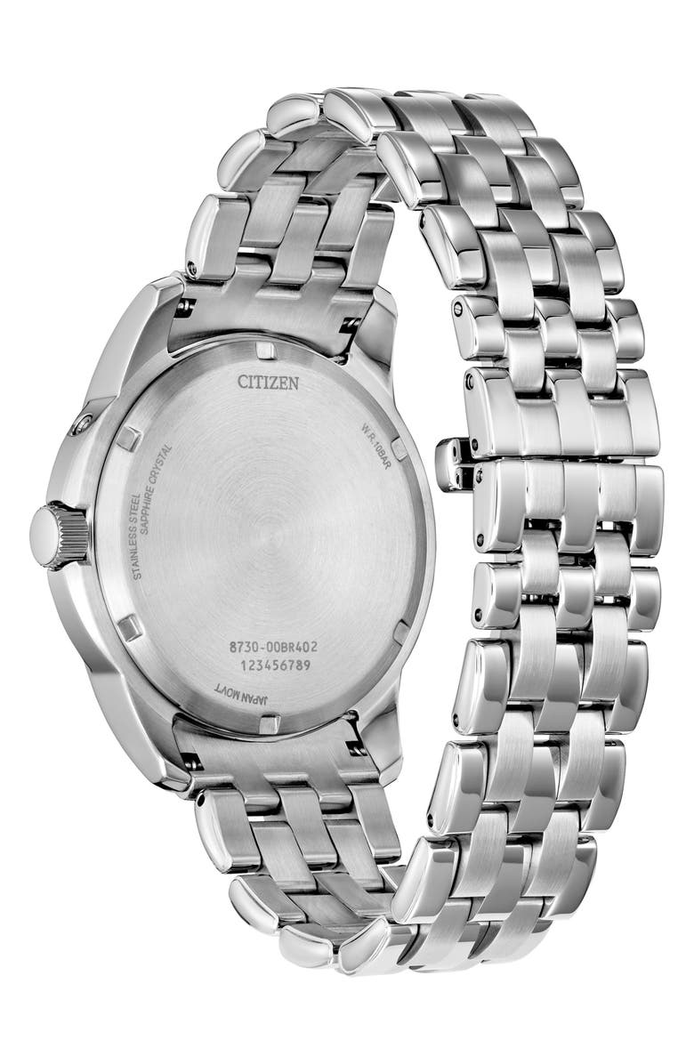 Citizen Calendrier Bracelet Watch, 41.8mm, Alternate, color, Silver-Tone Blue