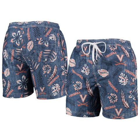 Men's Wes & Willy Navy Virginia Cavaliers Vintage Floral Swim Trunks