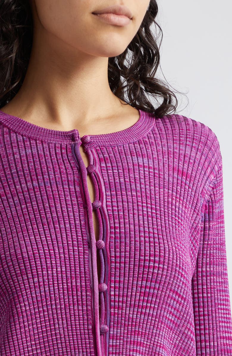 Ramy Brook Angeline Rib Cardigan, Alternate, color, Deep Lilac Knit