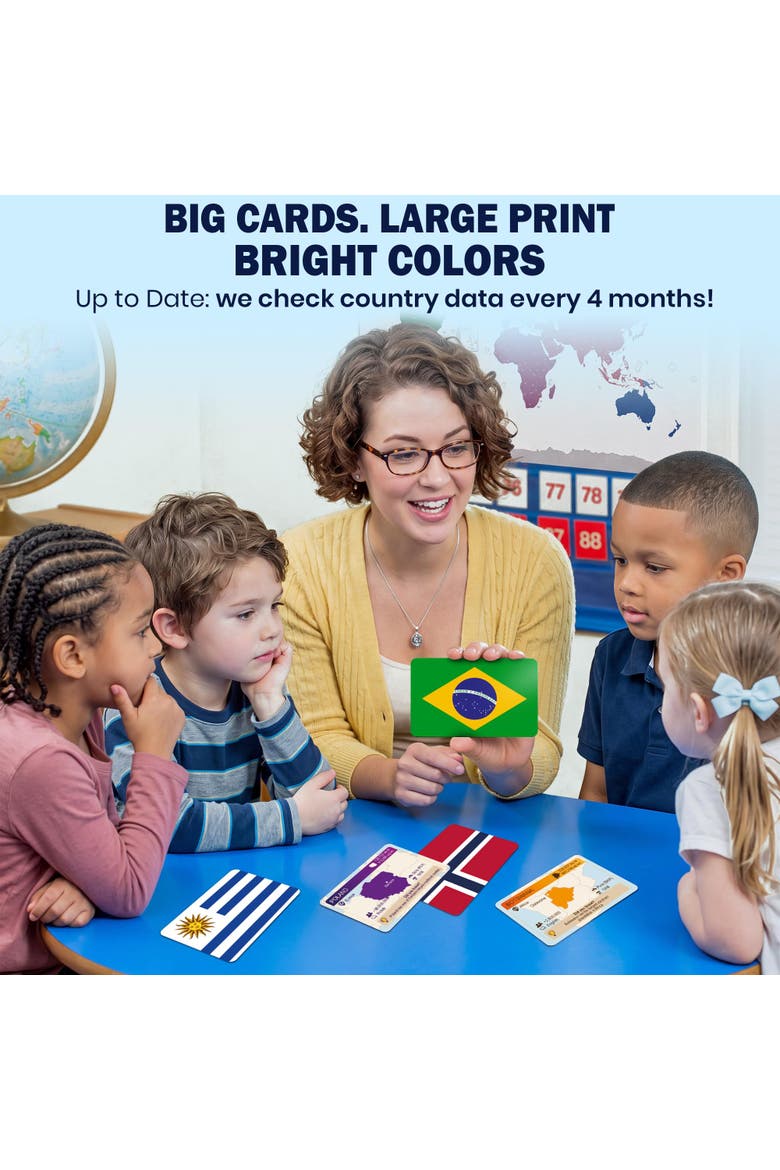 World Flags & Geography Flash Cards for Kids, Teens & Families, Alternate, color, Flags 193