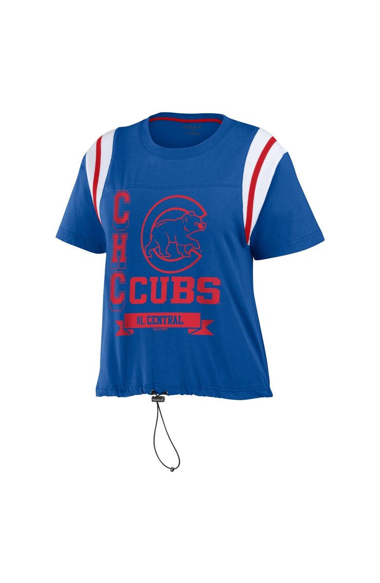 WEAR by Erin Andrews Women's WEAR by Erin Andrews Royal Chicago Cubs Cinched Colorblock T-Shirt, Alternate, color, Royal