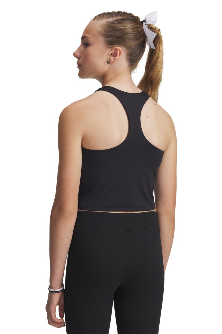 Kids' Motion Crop Racerback Tank, Alternate, color, BLACK