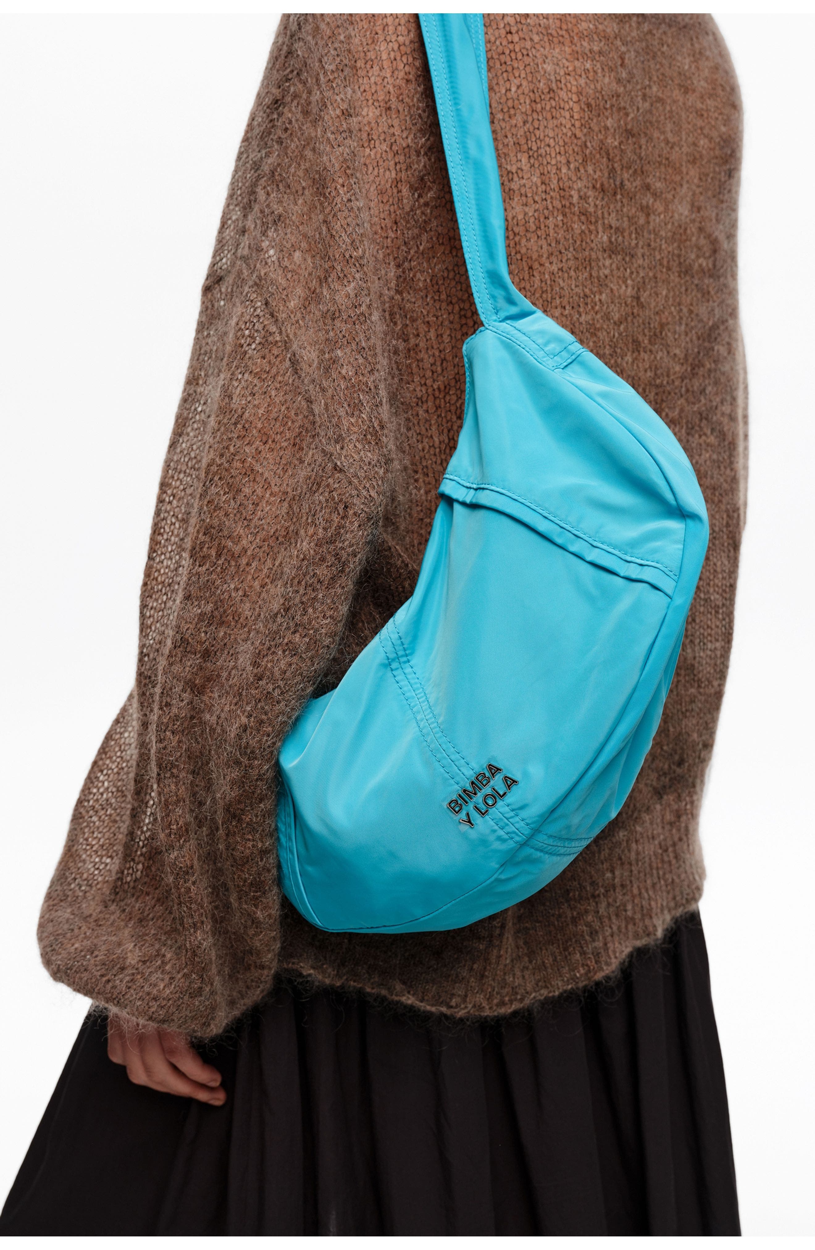 Bimba y Lola Medium Moon Bag, Alternate, color, Blue