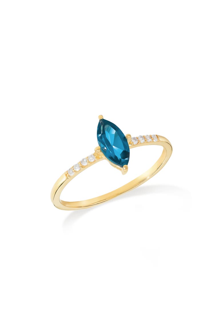 Marquis Gemstone Ring, Main, color, BLUE