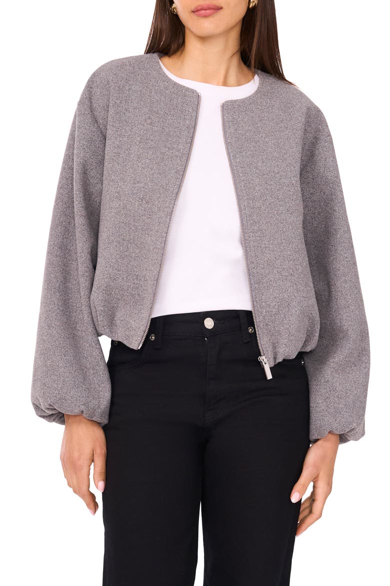 Blouson Sleeve Jacket, Main, color, MEDIUM HEATHER GREY