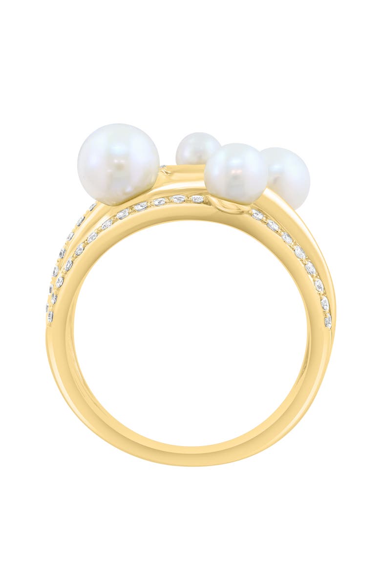 EFFY Freshwater Pearl & Diamond Crisscrossing Band Ring, Alternate, color, White