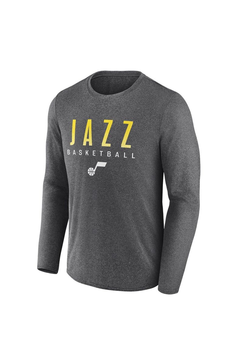 FANATICS Men's Fanatics Branded Heather Charcoal Utah Jazz Where Legends Play Iconic Practice Long Sleeve T-Shirt, Alternate, color, Heather Charcoal