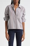 Veronica Beard Draymond Stripe Stretch Cotton Blend Shirt