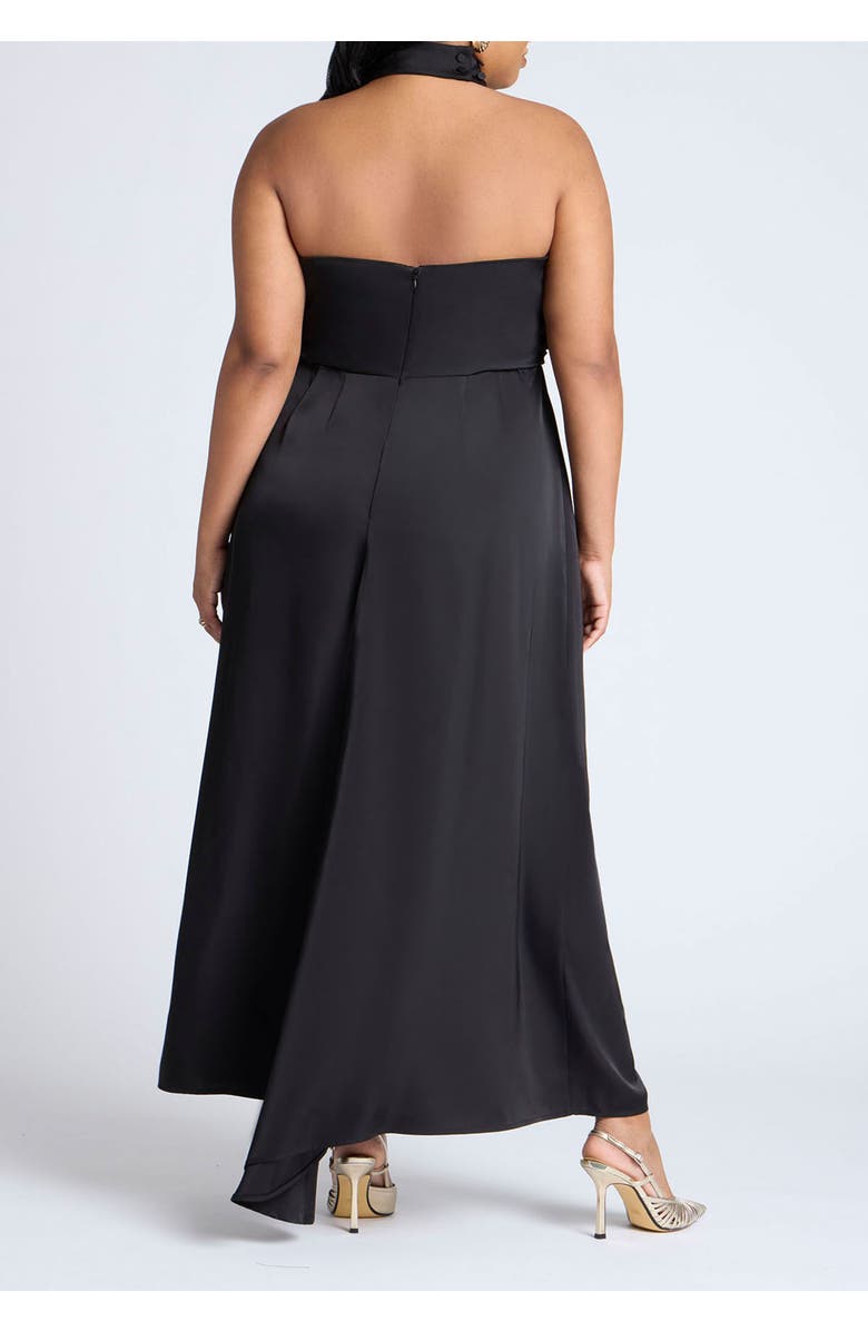 ELOQUII Halter Neck Satin Maxi Dress, Alternate, color,