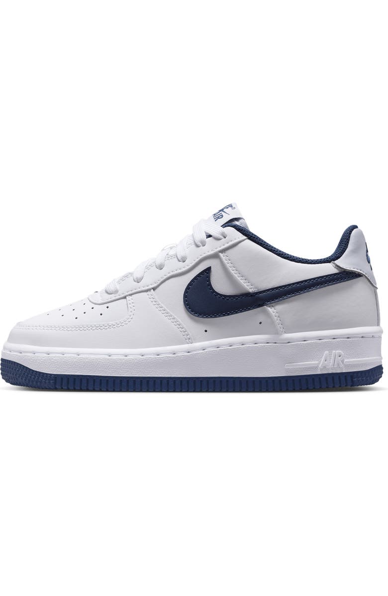 Nike Kids' Air Force 1 Sneaker, Alternate, color, White/ Grey/ Midnight Navy